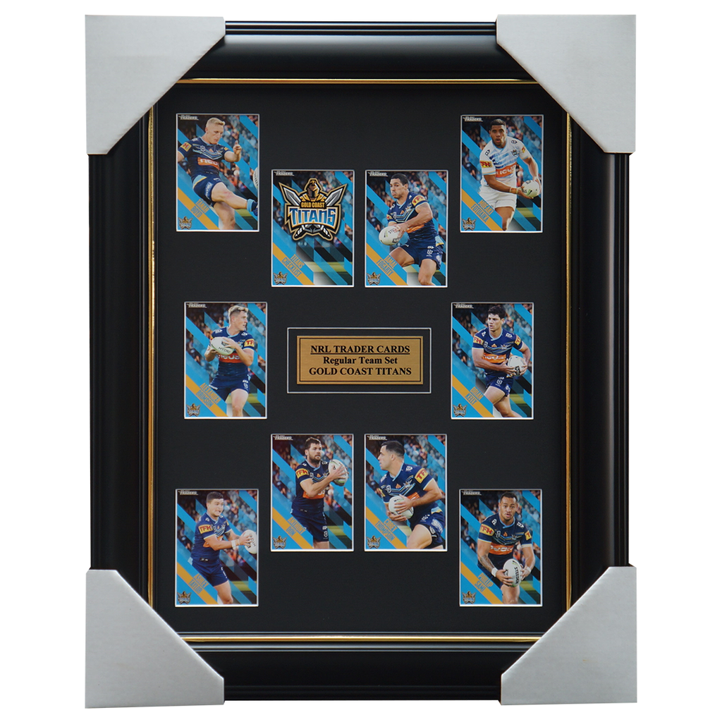 2021 NRL Traders Cards Gold Coast Titans Team Set Framed - 4651