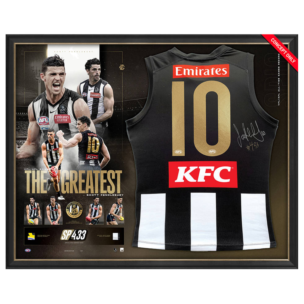 Scott Pendlebury Deluxe Signed Official AFL Collingwood Guernsey Framed - 7522