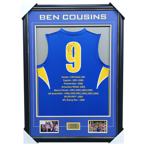 Ben Cousins West Coast Eagles Signed Jumper Framed With Photos - 5882