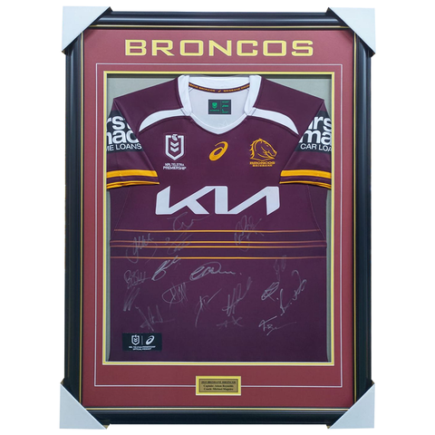 2025 Brisbane Broncos Team Signed Jersey Framed - 7173