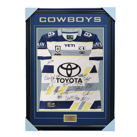 2025 North Queensland Cowboys Team Signed Jersey Framed - 7151