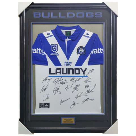 2025 Canterbury-Bankstown Bulldogs Team Heritage Signed Jersey Framed - 7175