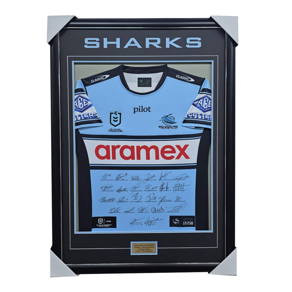 2026 Cronulla Sharks Team Signed Jersey Framed - 7457