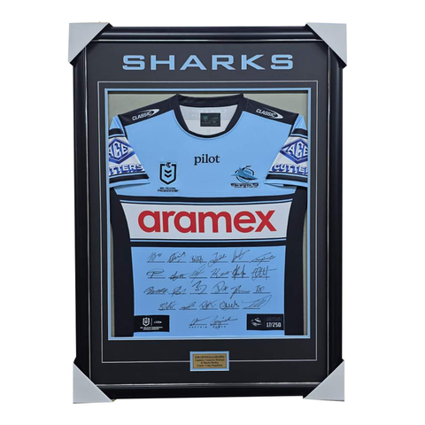 2026 Cronulla Sharks Team Signed Jersey Framed - 7457