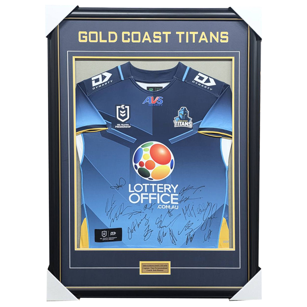 2026 Gold Coast Titans Team Signed Jersey Framed - 7459