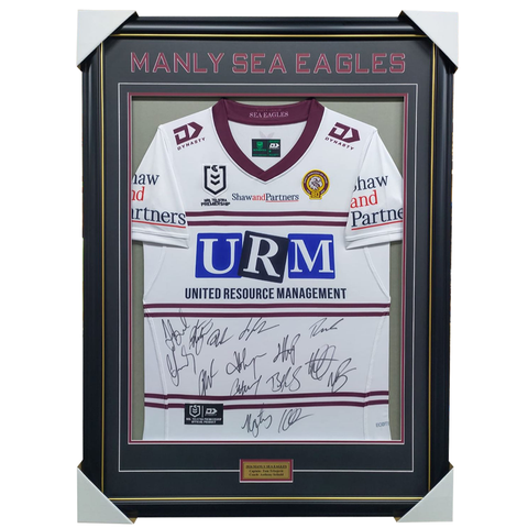 2026 Manly Sea Eagles Away Team Signed Jersey Framed - 7541