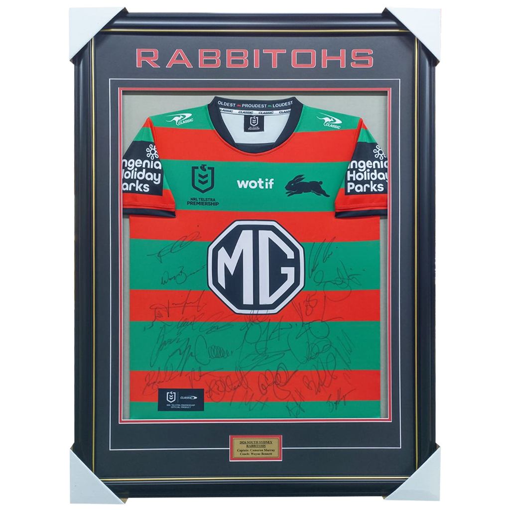 2026 South Sydney Rabbitohs Team Signed Jersey Framed - 7365