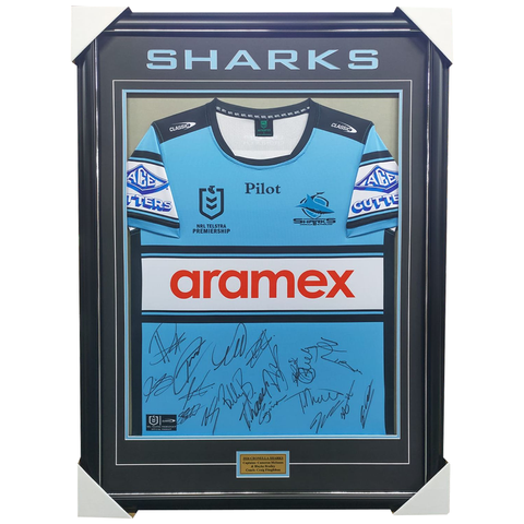 2026 Cronulla Sharks Team Signed Jersey Framed - 7457
