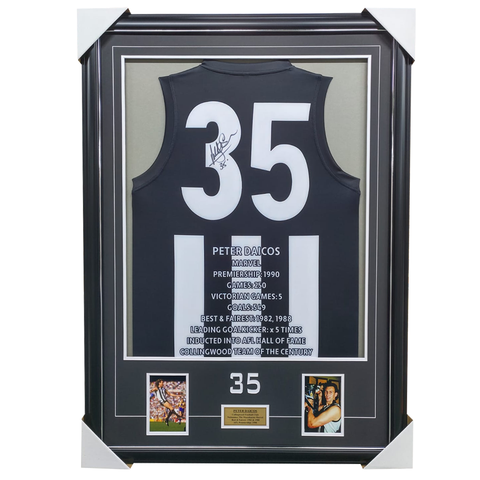 Peter Daicos Collingwood Signed Jumper Framed With Photos - 5883