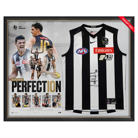 Scott Pendlebury Signed Collingwood Official AFL Record Breaking Guernsey Framed - 7521