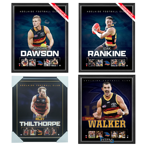Adelaide Crows Package Official Licensed Afl Prints Framed Dawson Rankine Thilthorpe Walker- 7245