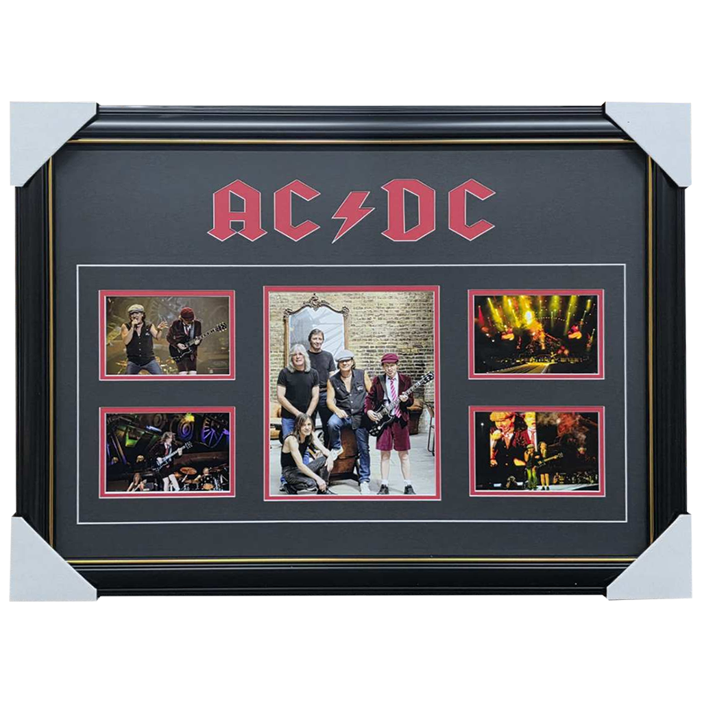 Ac/dc Collage X 5 Photos Framed With Plaque - 3018