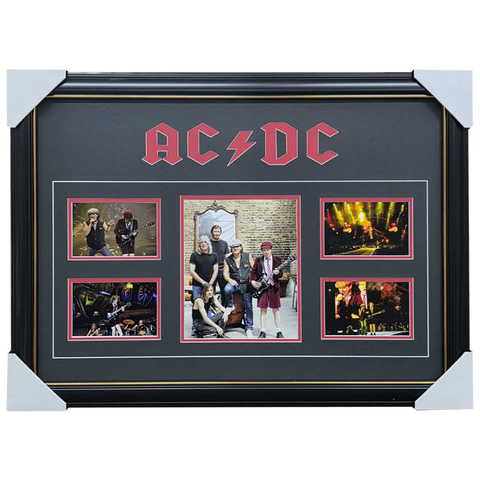 Ac/dc Collage X 5 Photos Framed With Plaque - 3018
