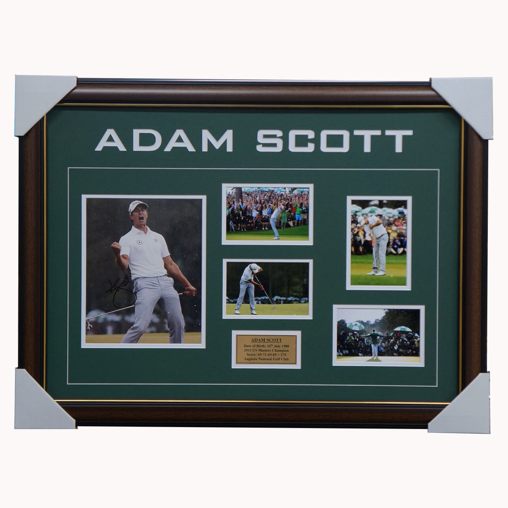 Adam Scott 2013 Us Masters Champion Signed Photo Collage Framed - 1881