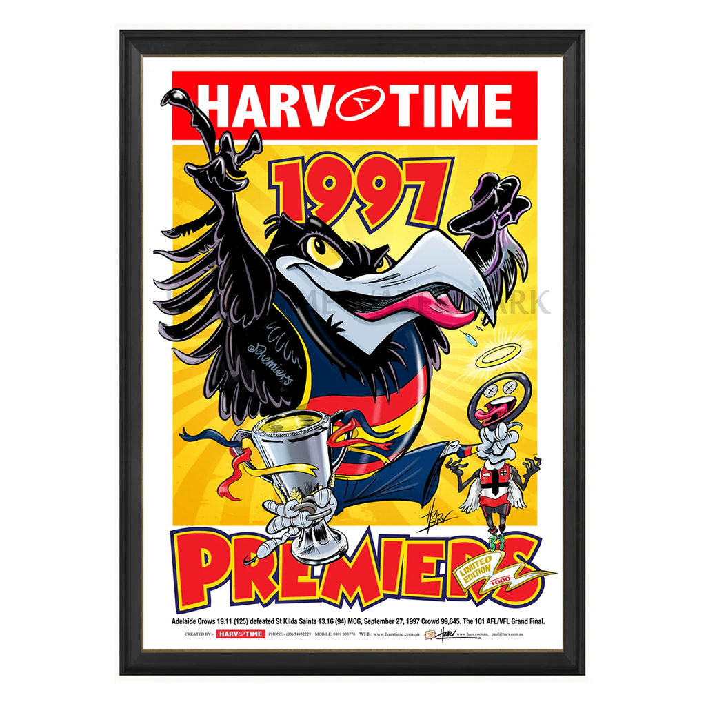 Adelaide Crows, 1997 Premiership Harv Time Print Framed - 7492