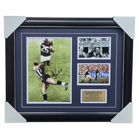 Alex Jesaulenko Signed Carlton Photo Collage Framed - 7675