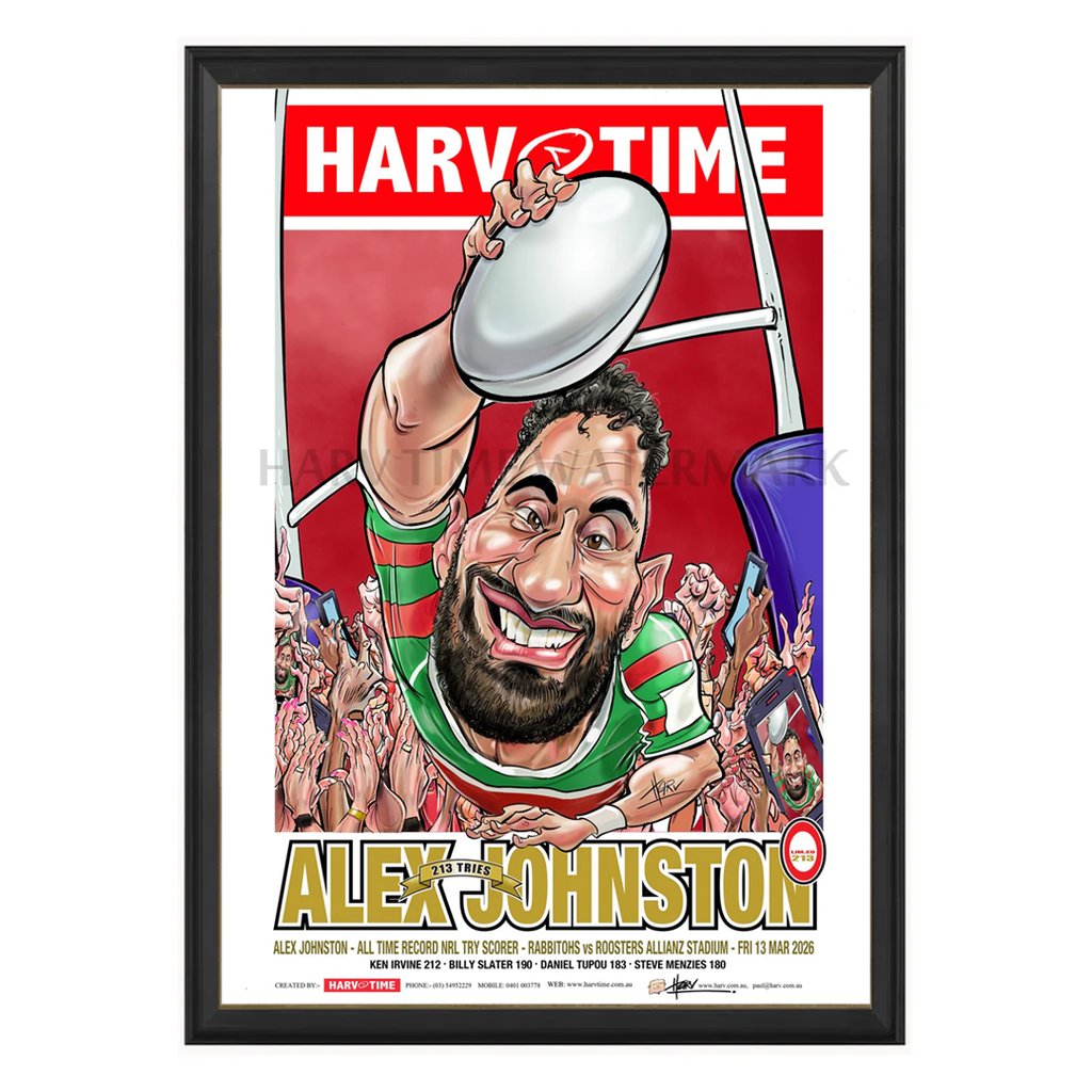 Alex Johnston, 213 Record Breaker, Harv Time Print Framed  - 7490