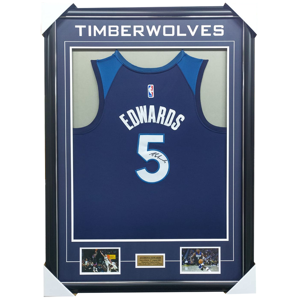Anthony Edwards Minnesota Timberwolves Signed Jersey Framed - 7485