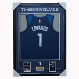 Anthony Edwards Signed Minesota Timberwolves Official NBA Panini Signed Jersey Framed - 5341