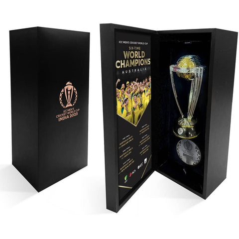 Australia 2023 ICC Mens World Cup Champions Official Trophy & Medallion in Display Box - 5685