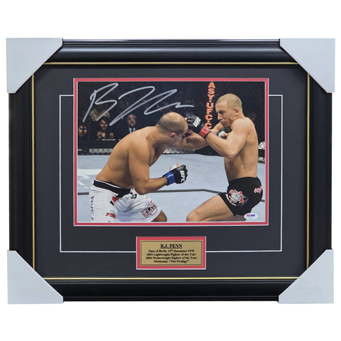 BJ Penn Signed UFC Photo Framed PSA DNA Authenticated - 7441