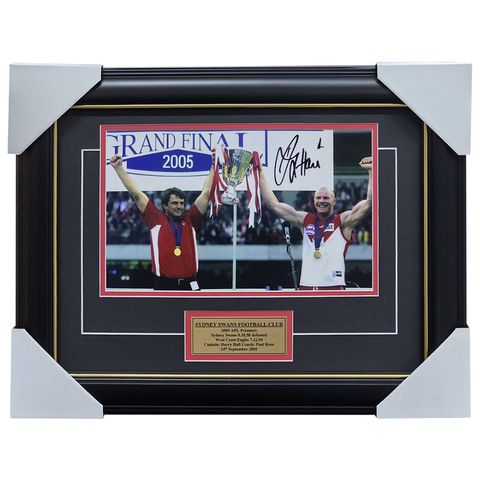 Barry Hall Signed 2005 Sydney Swans Premiers Frame - 7438
