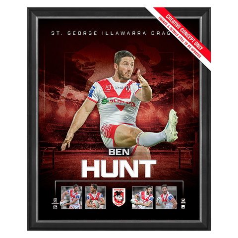Ben Hunt St George Illawarra Dragons Official NRL Player Print Framed - 5498