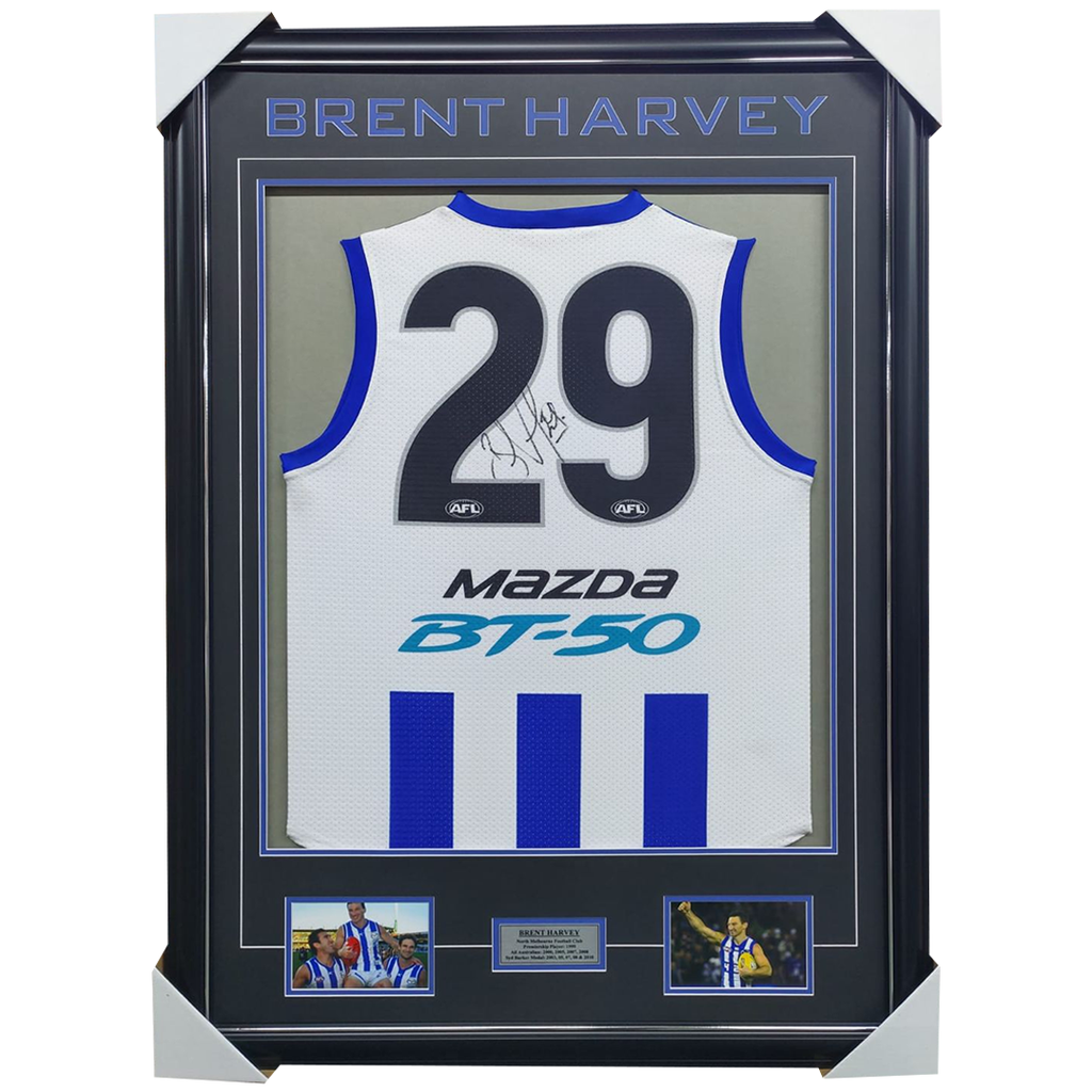 Brent Harvey Signed North Melbourne AFL Jumper Framed - 7507