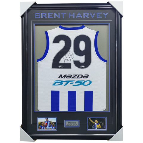 Brent Harvey Signed North Melbourne AFL Jumper Framed - 7507