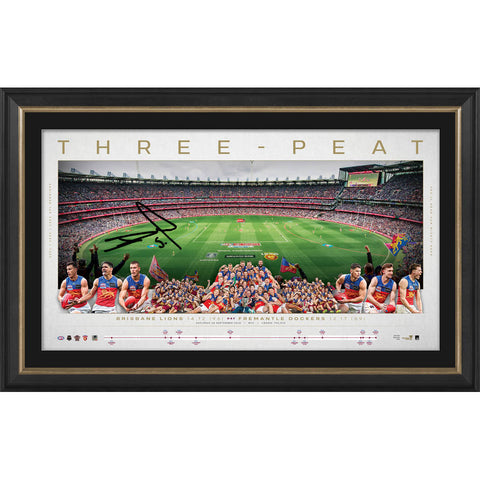 Brisbane Lions 2026 Premiers Signed Josh Dunkley Official AFL Panoramic Framed - 7636