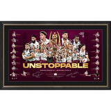 Brisbane Broncos 2025 NRL Premiership Dual Signed Reece Walsh & Adam Reynolds Official Lithograph Framed - 7292