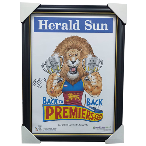 Brisbane Lions 2025 Herald Sun Signed Will Ashcroft Print Framed - 7617