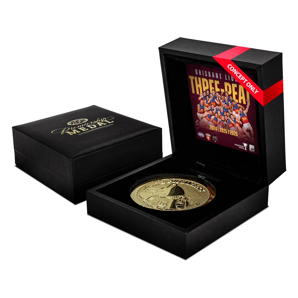 Brisbane Lions 2026 Premiers Official AFL Medal Display - 7639