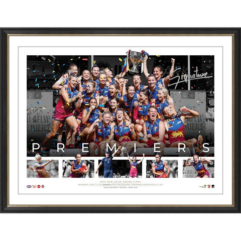 Brisbane Lions AFLW 2023 Premiers Signed Official Icon Series Print Framed - 5709