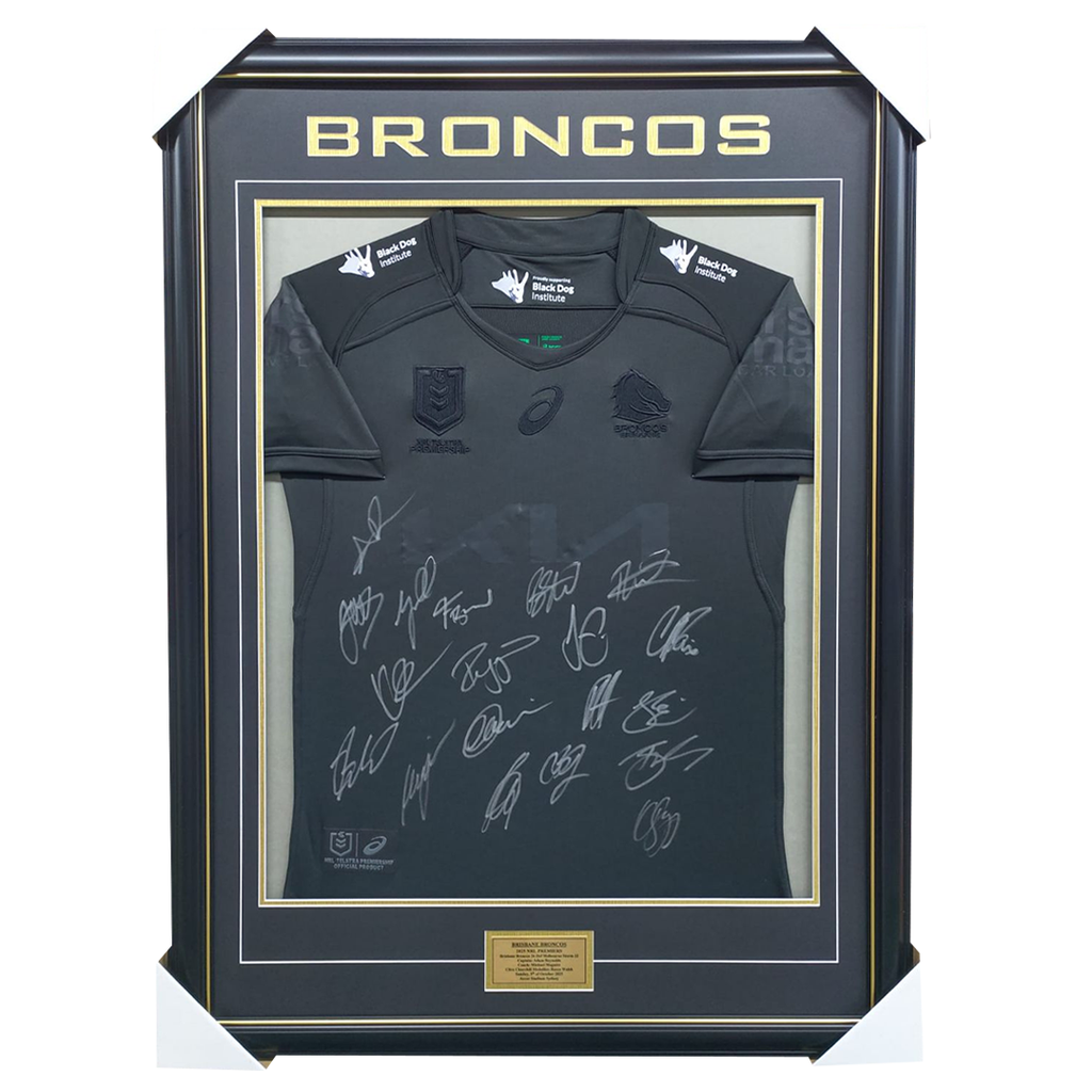 Brisbane Broncos 2025 Signed Team Limited Edition Jersey Framed - 7224