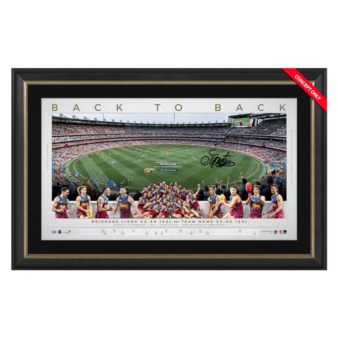 Brisbane Lions 2025 Premiers Official AFL Panoramic Signed Dayne Zorko Print Framed - 7265