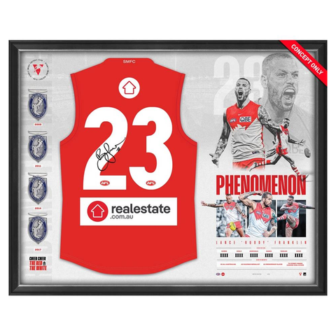 Buddy Franklin Signed Sydney Swans Official AFL Retirement Guernsey Framed - 5566