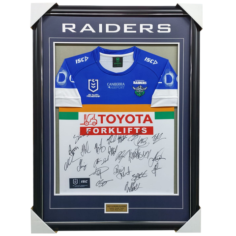 Canberra Raiders 2025 Away Signed Jersey Framed - 7198