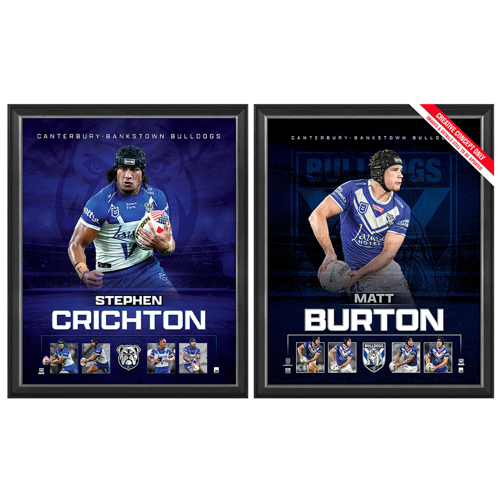 Canterbury Bankstown Bulldogs Package Official Licensed NRL Prints Framed Crichton, Burton  - 7513