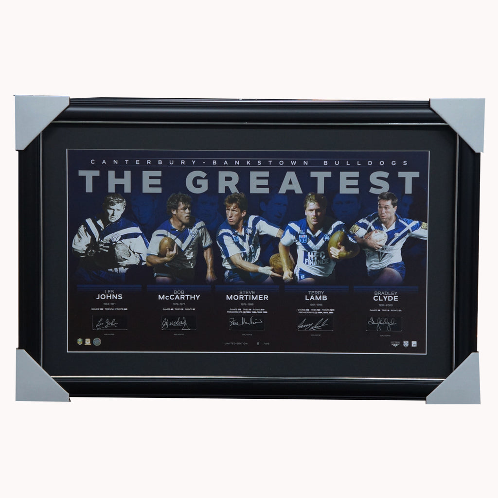 Canterbury Bulldogs Signed Official Nrl Greatest Lithograph Framed - 4330