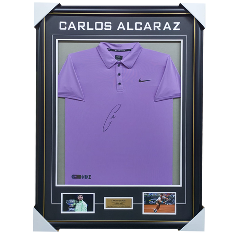 Carlos Alcaraz Signed Tennis Shirt Framed Grand Slam Champion - 7446