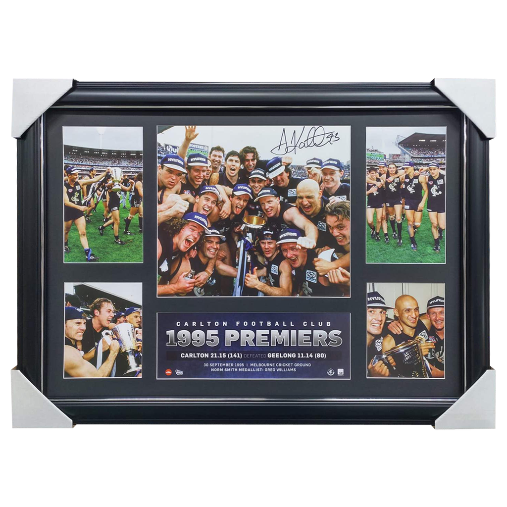 Carlton 1995 AFL Premiers Signed Koutoufides Print Framed - 7555