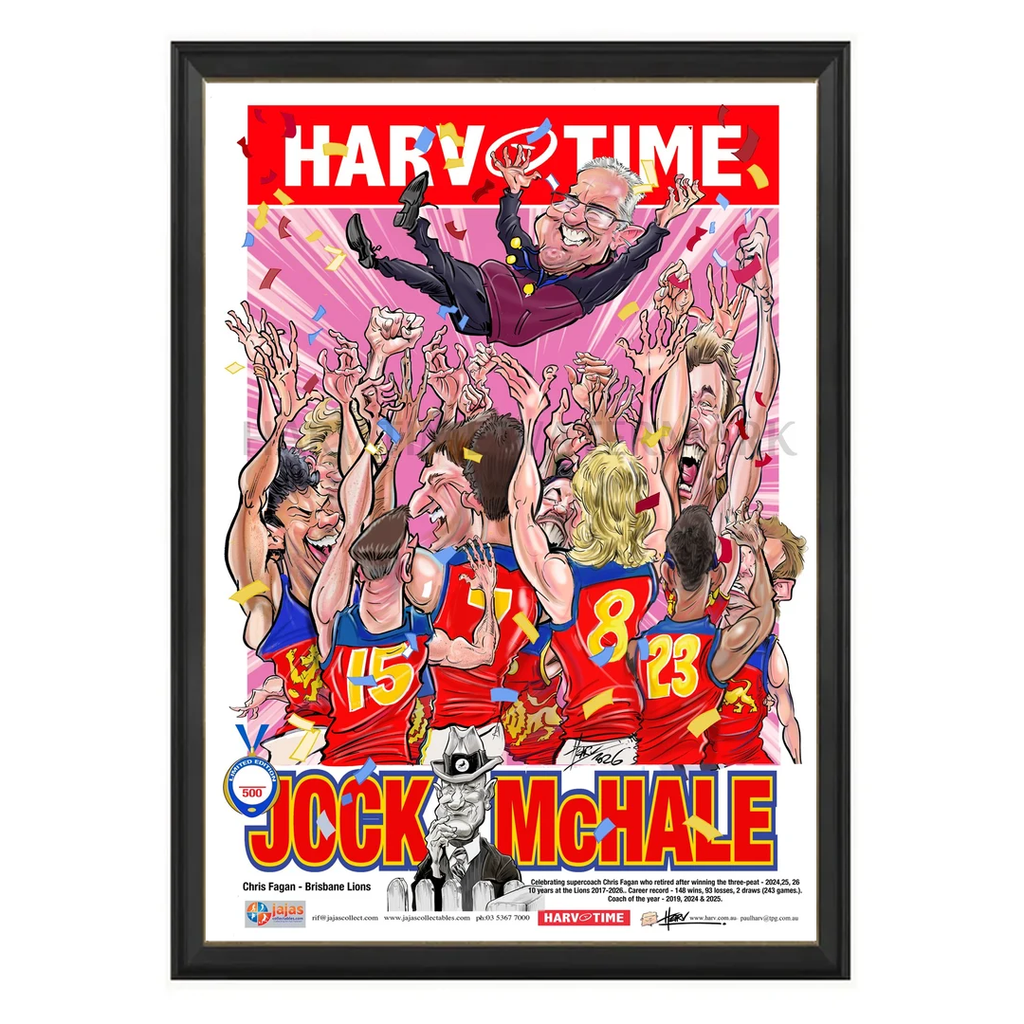 Chris Fagan, 2026 Jock McHale Medal Poster, Harv Time Framed - 7644