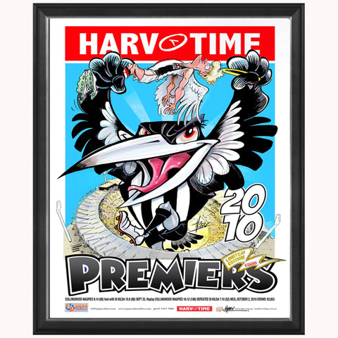 Collingwood 2010 AFL Premiers Harv Time L/E Print Framed - 5671