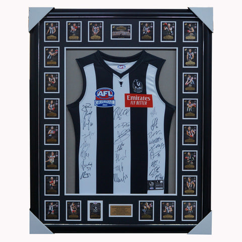 Collingwood 2023 Premiers Limited Edition Deluxe Signed Jumper Framed with Cards - 5763