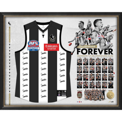 Collingwood 2023 Signed Premiers Team Official AFL Jumper Framed - 5619