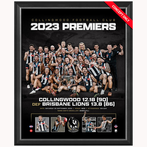Collingwood Magpies 2023 AFL Premiers Official Sportsprint Framed - 5666