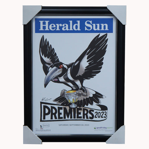 Collingwood 2023 Premiers Herald Sun Mark Knights AFL Print Framed - 5624