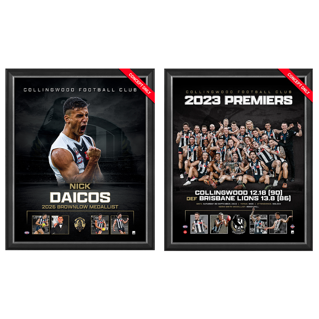 Collingwood Magpies Official AFL Player Print Framed & 2023 AFL Premiers - 7661