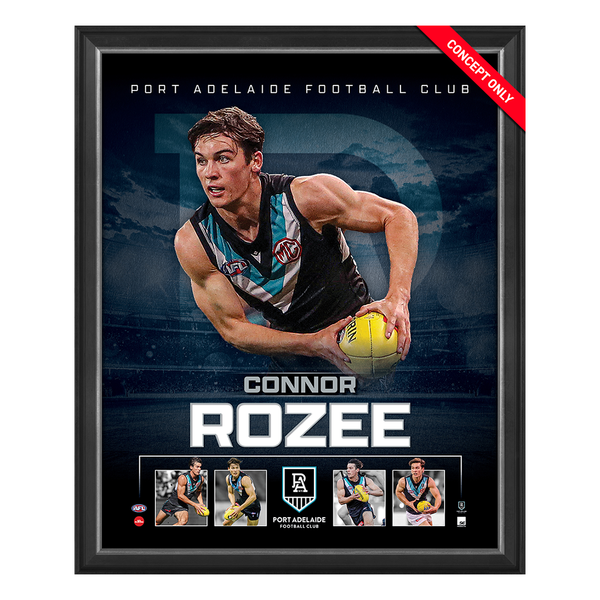 Connor Rozee Colouring Connor Rozee Port Adelaide 2023 Official AFL Sportsprint Framed - 5483 ...